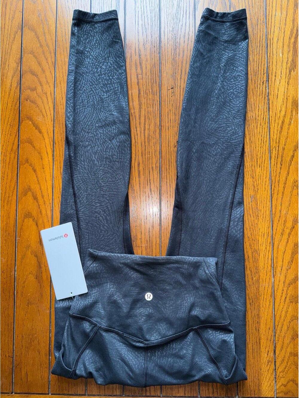 Lululemon Align With Pockets High Rise 28â Ripple Emboss Black Size 2 Nwt